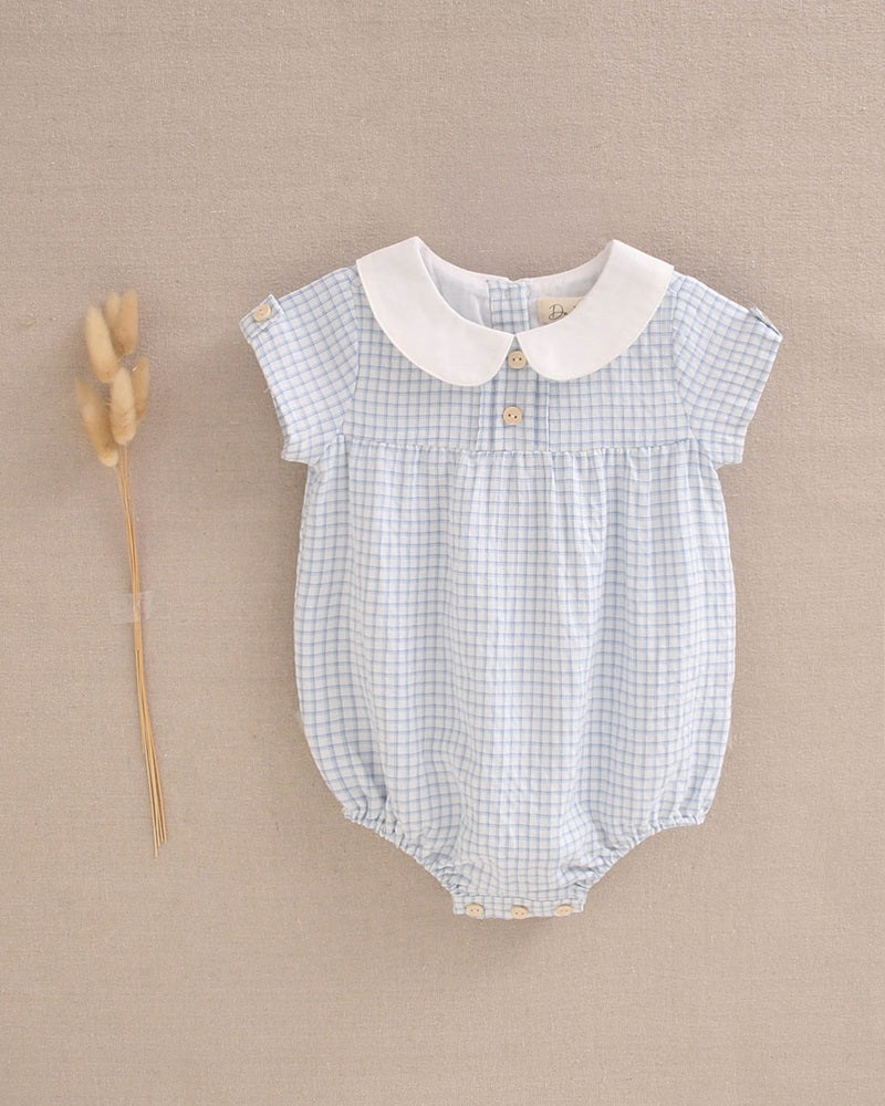 Ranita de bebé niño de cuadro vichy azul pastel