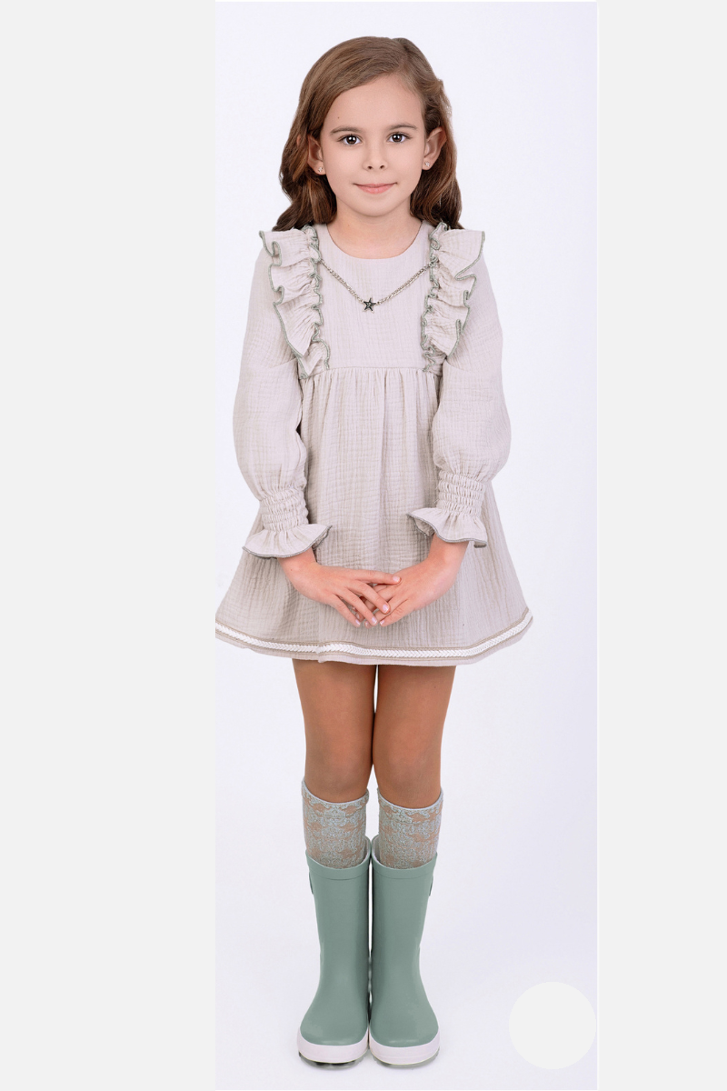 Vestido bambula con collar estrella