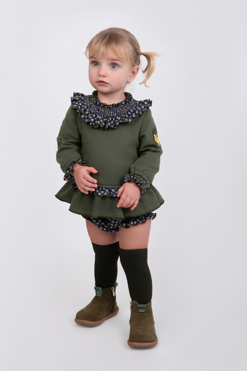 Conjunto Lisa de sudadera y falda bebe niña