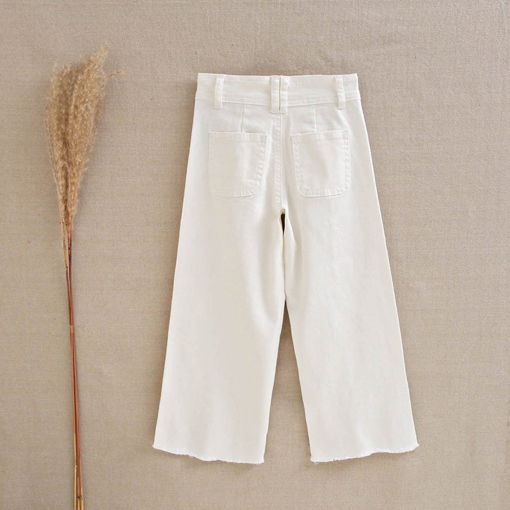 Pantalón culotte de niña blanco