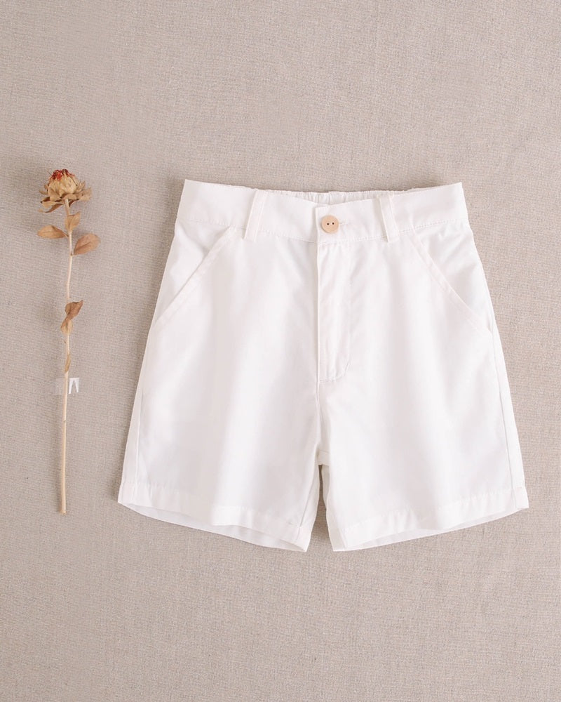 Bermuda de niño blanca de algodón
