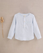 Camisa de niño de cuadros azul pastel
