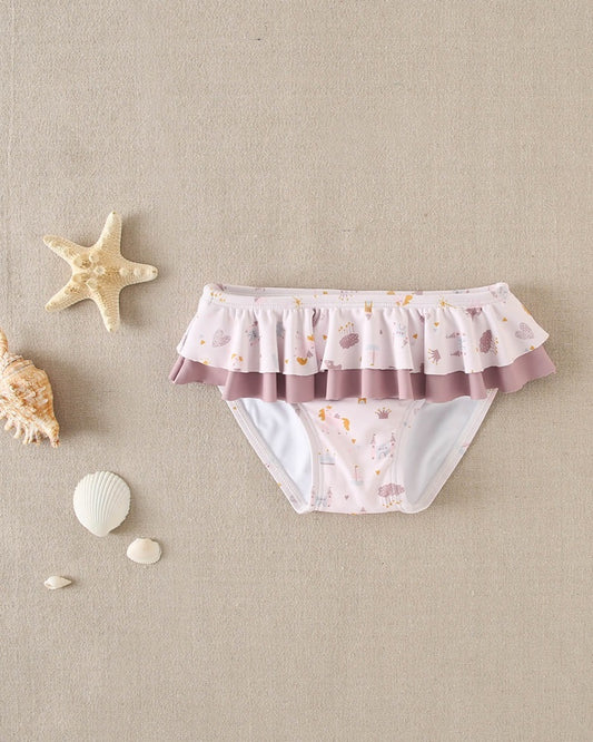 Culetín de bebé niña estampado unicornios con volantes