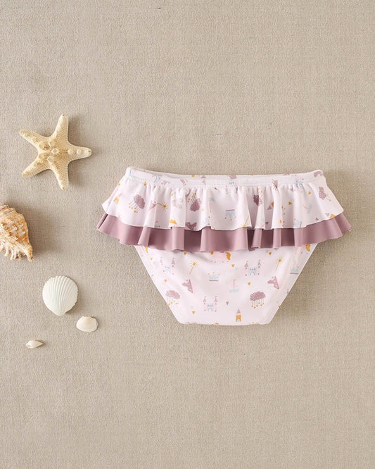 Culetín de bebé niña estampado unicornios con volantes