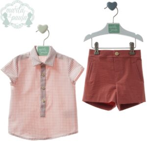 Conjunto camisa cota y bermuda bebé niño MAEMUKI