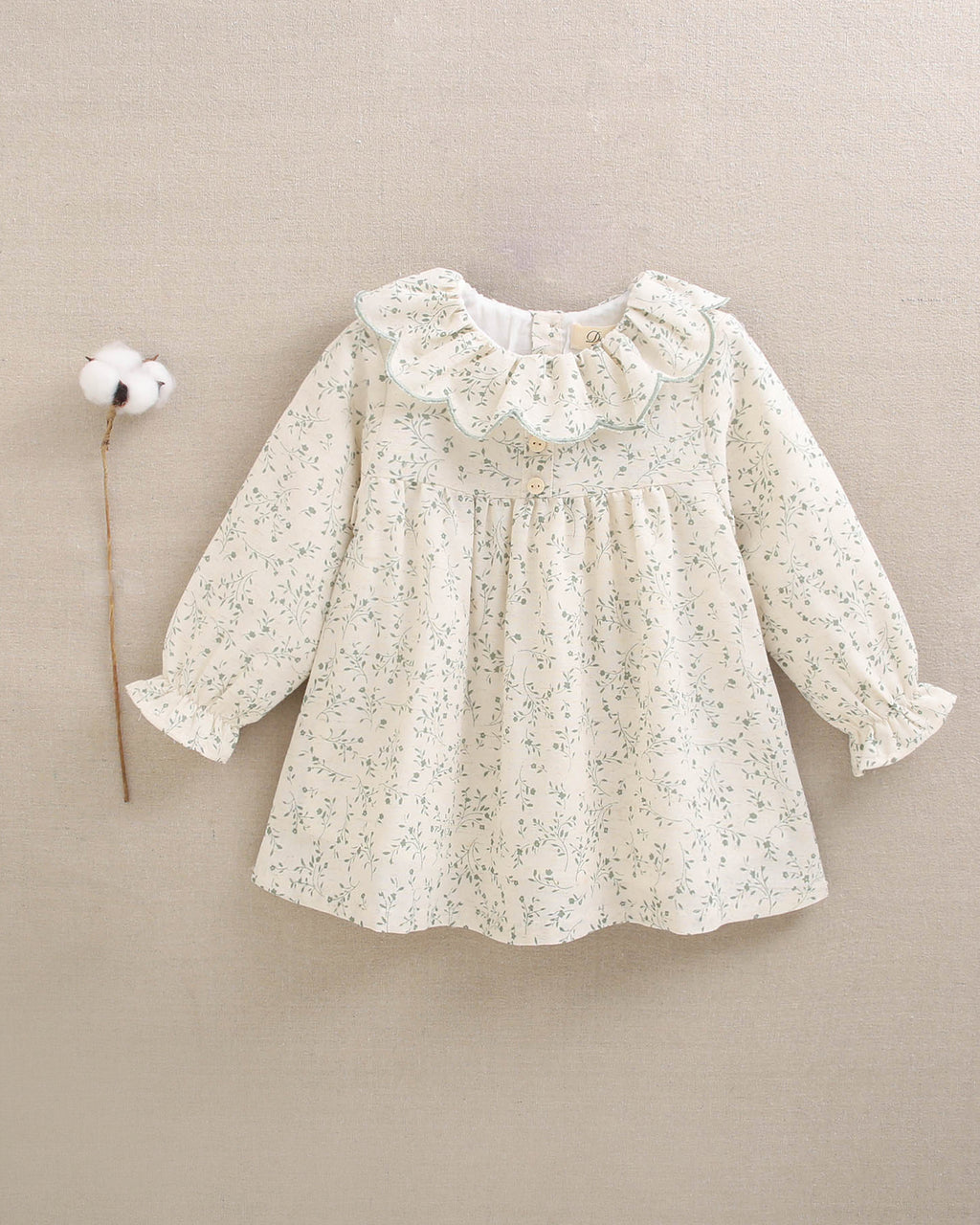 Vestido bebé crudo estampado floral