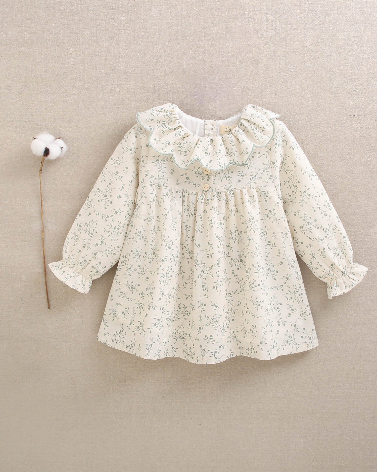 Vestido bebé crudo estampado floral
