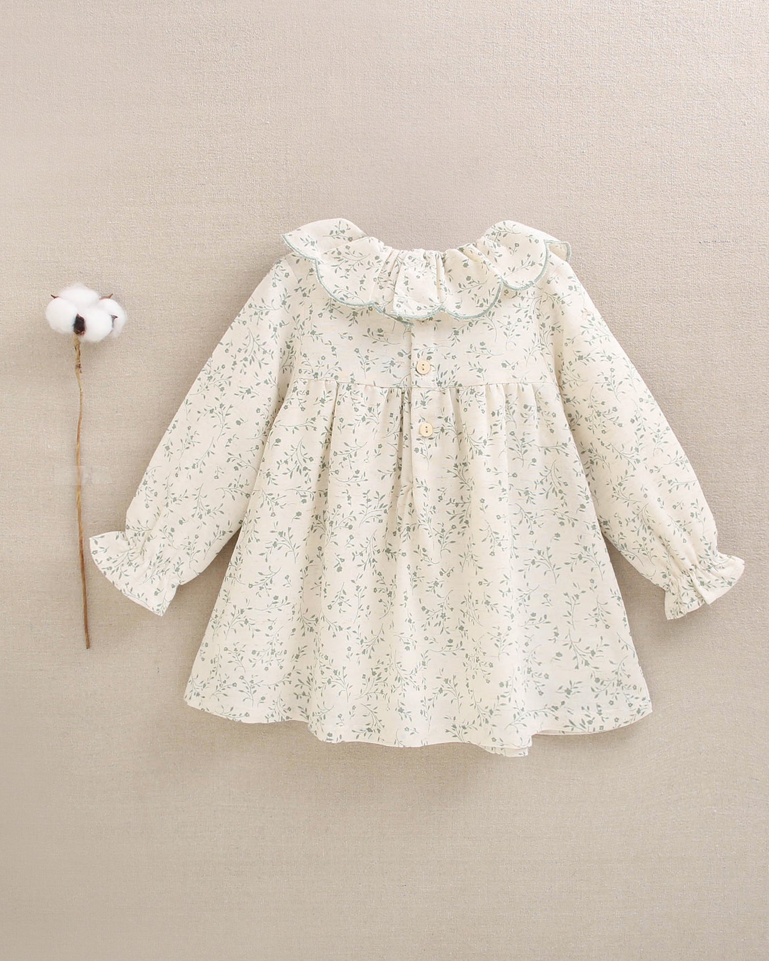 Vestido bebé crudo estampado floral