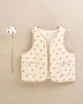 Chaleco de niña beige flores