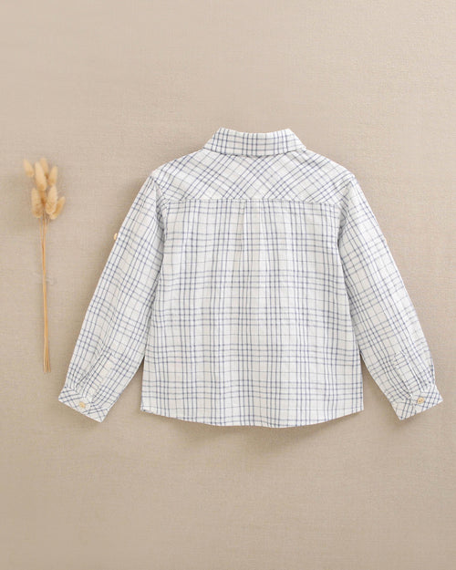 Camisa niño cuadros azul