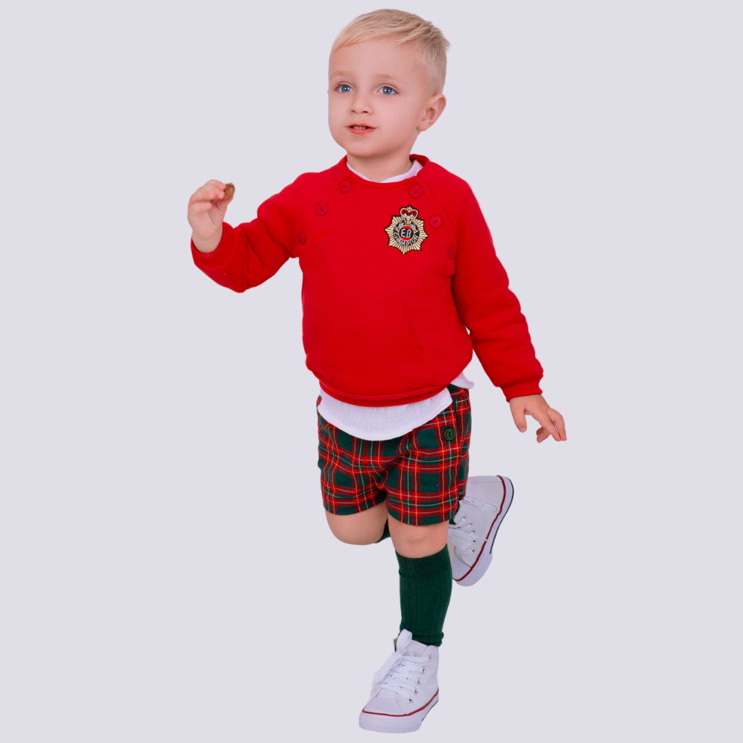 Pantalón corto cuadros navideños