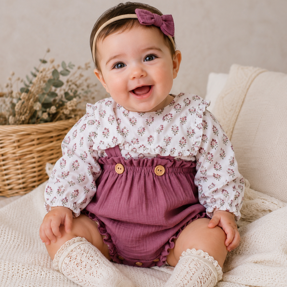 Pelele mas camisa bebe niña 32503 "FAMILIA IKAT"