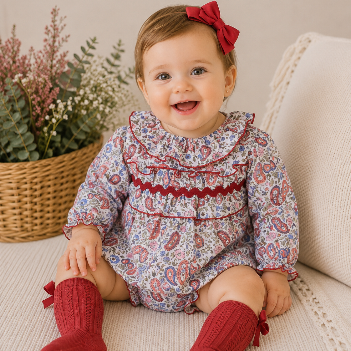 Jesusito con braga bebe niña 32555 "FAMILIA PAISLEY" POPYS