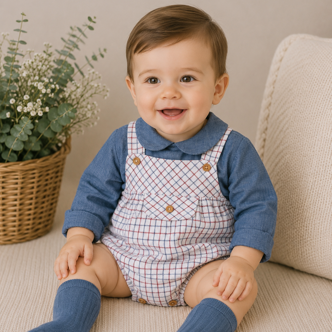 Peto y camisa bebe niño 32558 "FAMILIA PAISLEY" POPYS