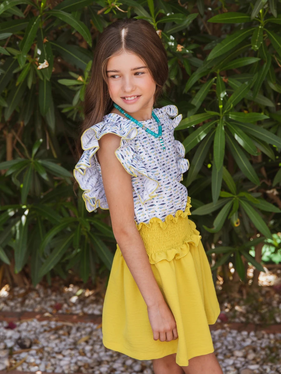 Conjunto niña camisa y falda SARDINES
