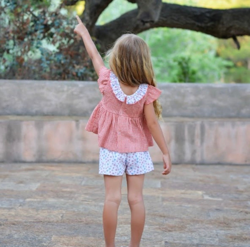 Conjunto short niña CORAL