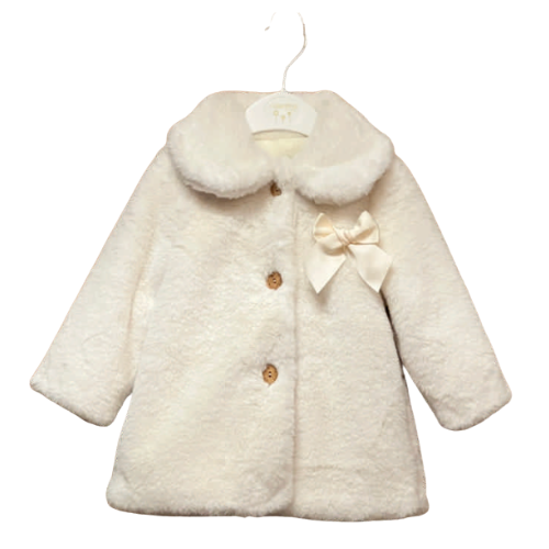 Abrigo de pelo con lazo