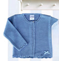 Chaqueta de hilo larga azul VALENTINA