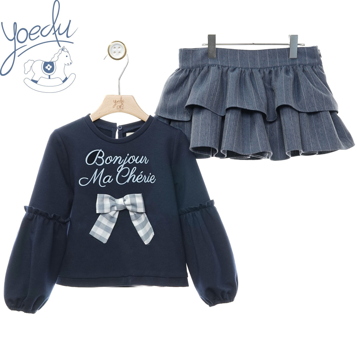 CONJUNTO INFANTIL NIÑA FALDA SHORT ART.2255 "Familia NIEVES" YOEDU