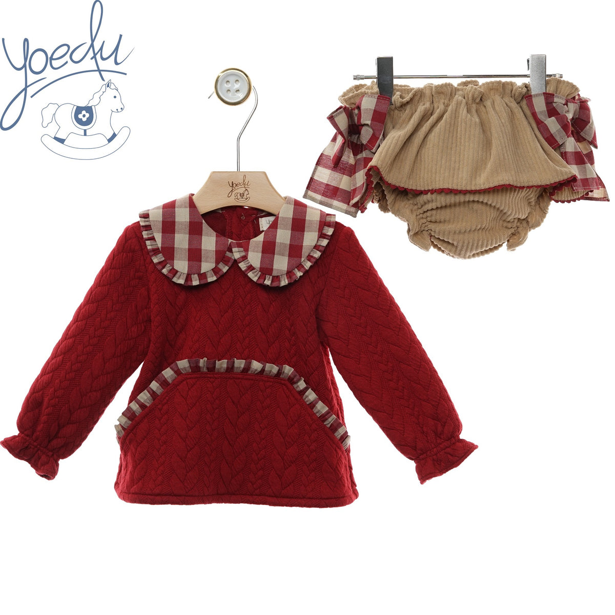 CONJUNTO NIÑA ART.2231 2 PIEZAS "Familia GUINDA" YOEDU