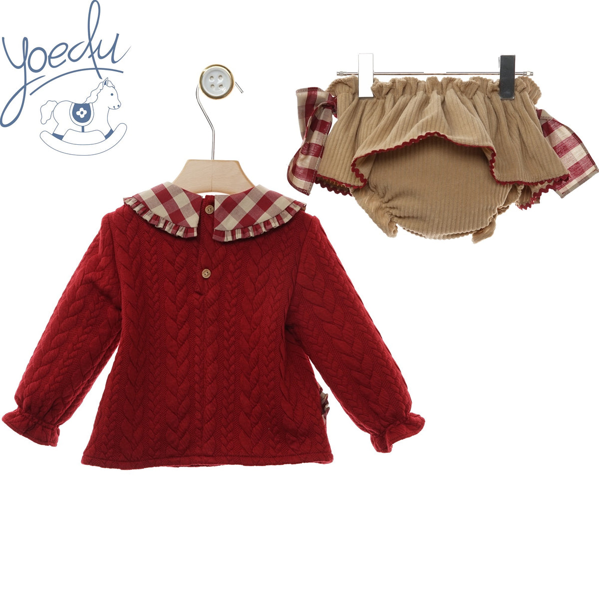CONJUNTO NIÑA ART.2231 2 PIEZAS "Familia GUINDA" YOEDU