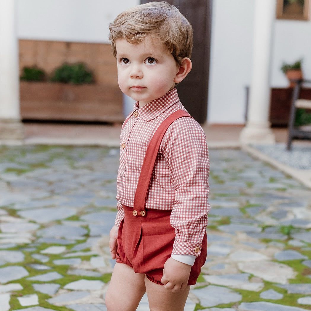 Peto y camisa bebe niño 32480 "FAMILIA LIBERTY" POPYS