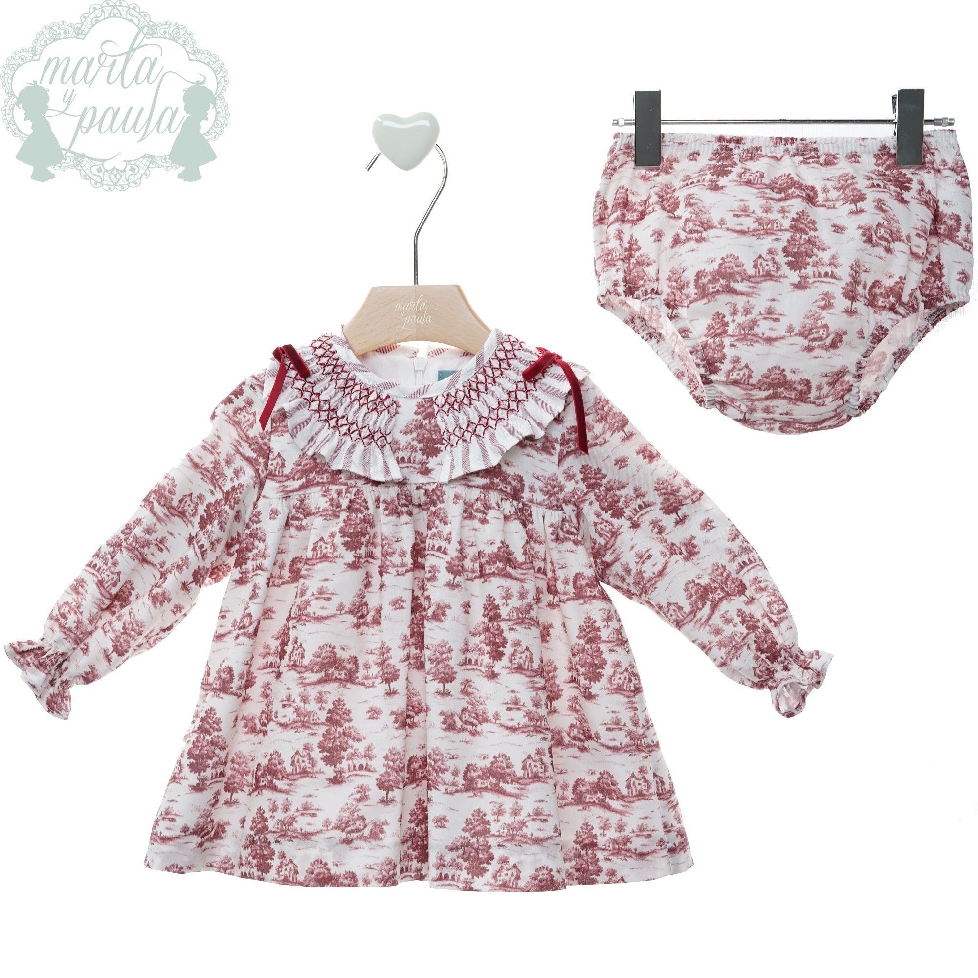 VESTIDO BEBE CON BRAGUITA ART.5101 "Familia AZAFRAN" MARTA Y PAULA