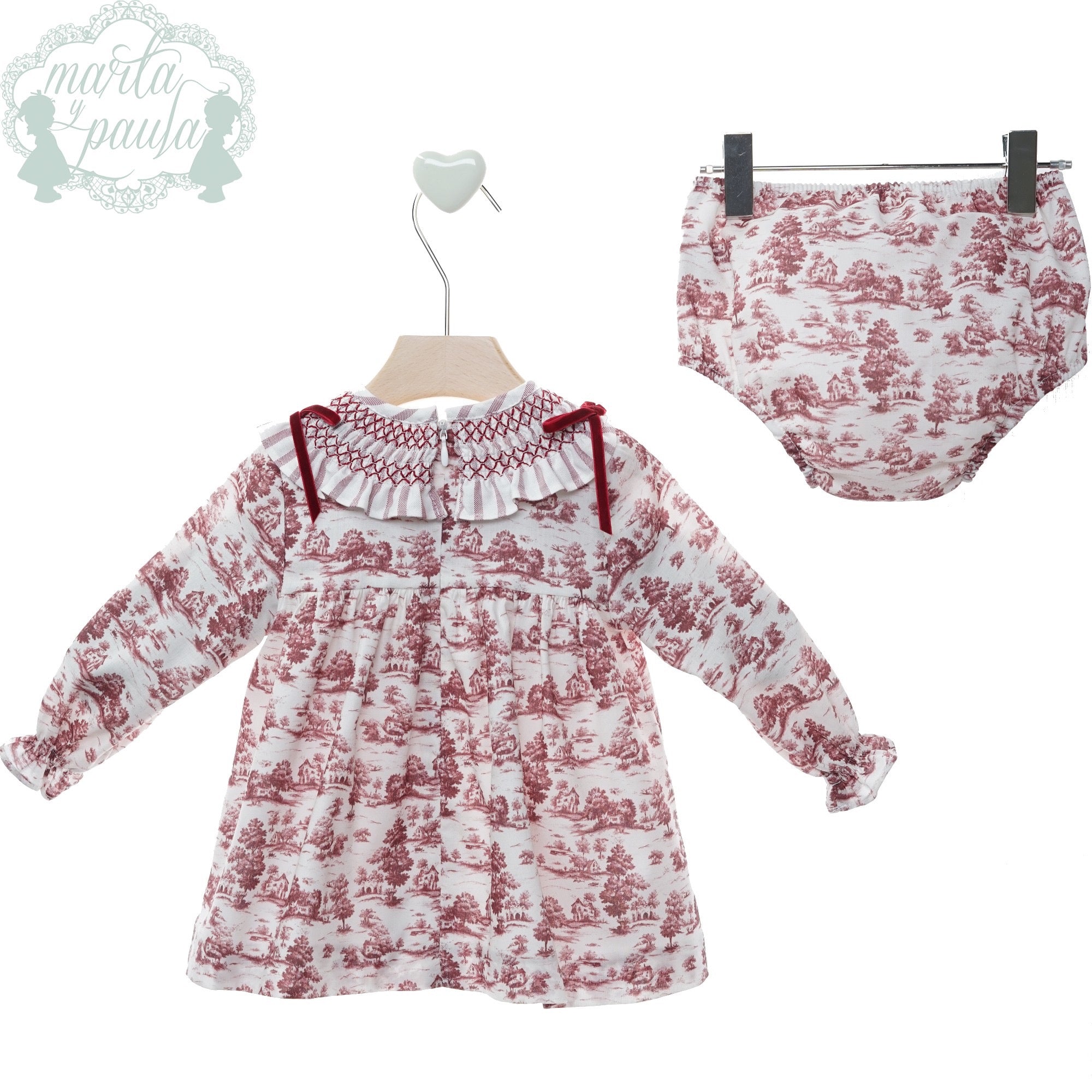 VESTIDO BEBE CON BRAGUITA ART.5101 "Familia AZAFRAN" MARTA Y PAULA