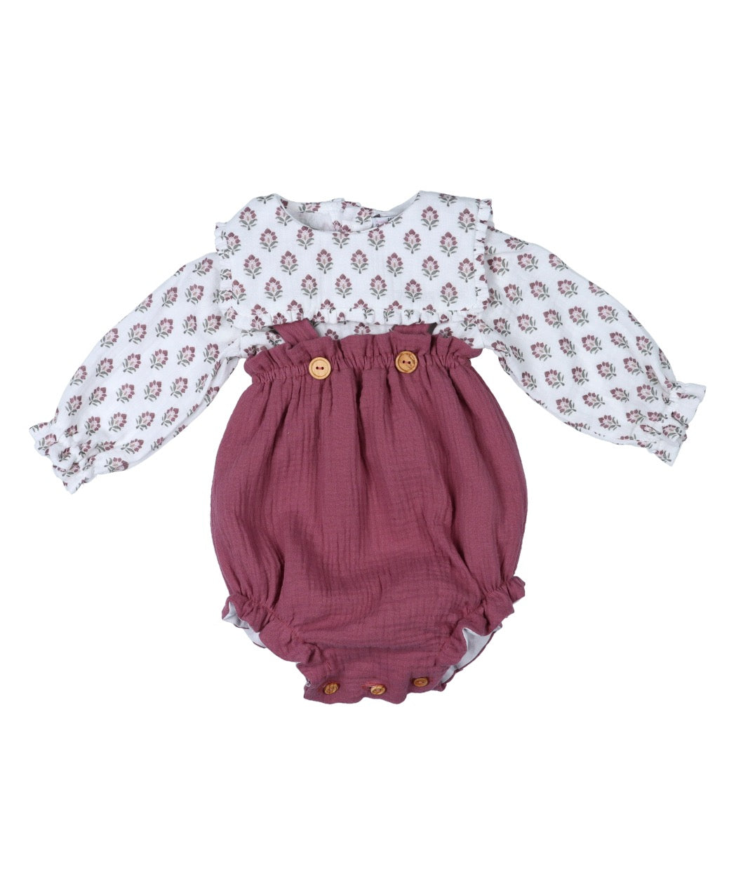 Pelele mas camisa bebe niña 32503 "FAMILIA IKAT"