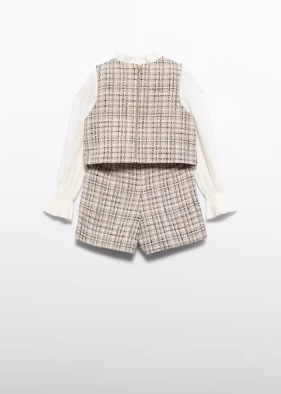Conjunto Bermuda Tweed Efecto Camisa Niña ABEL & LULA