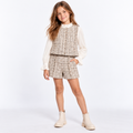 Conjunto Bermuda Tweed Efecto Camisa Niña ABEL & LULA