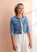 Cazadora Denim Perlas Niña