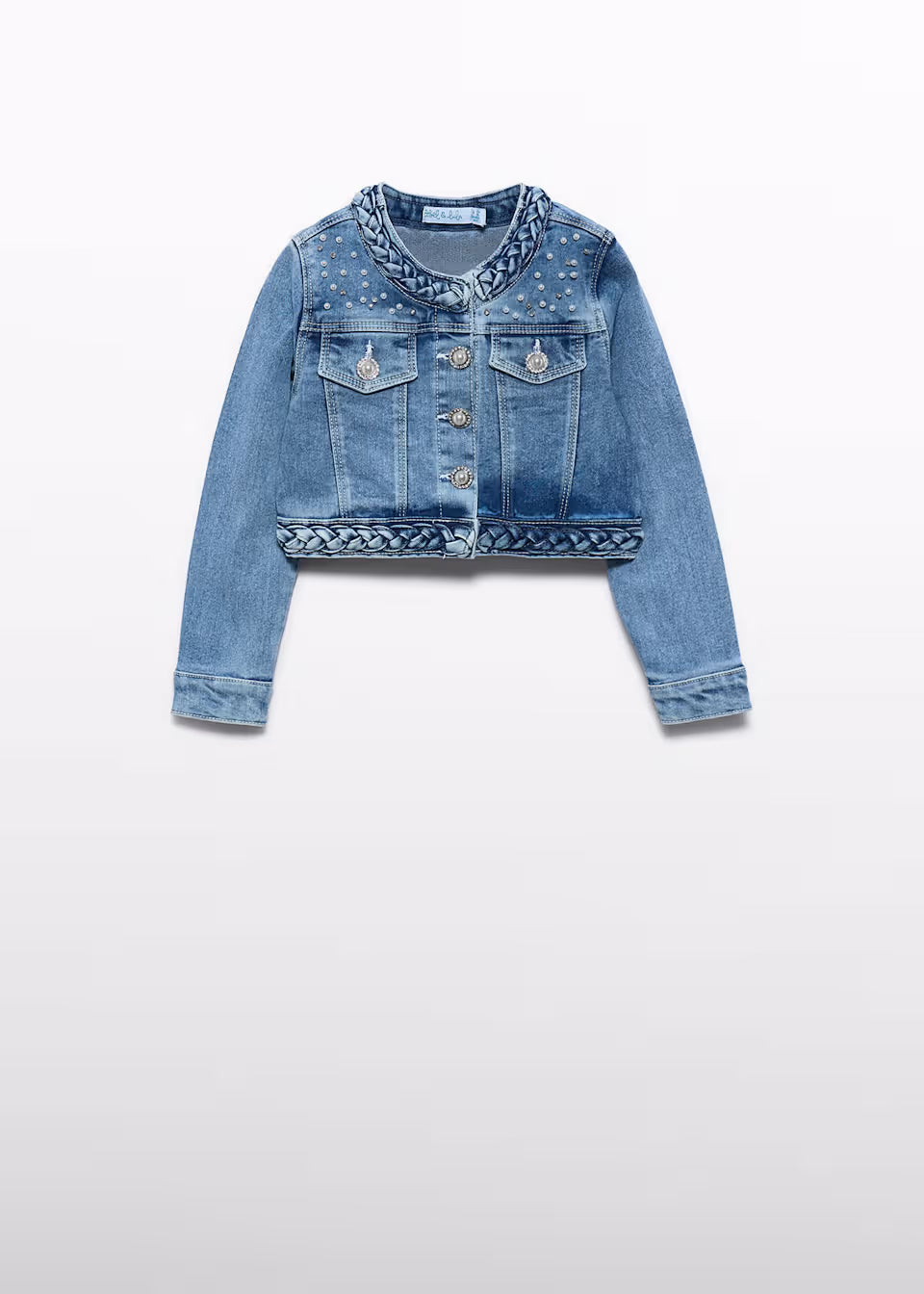 Cazadora Denim Perlas Niña
