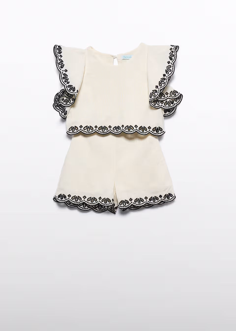 Conjunto Bermuda Bordado Ondas Niña