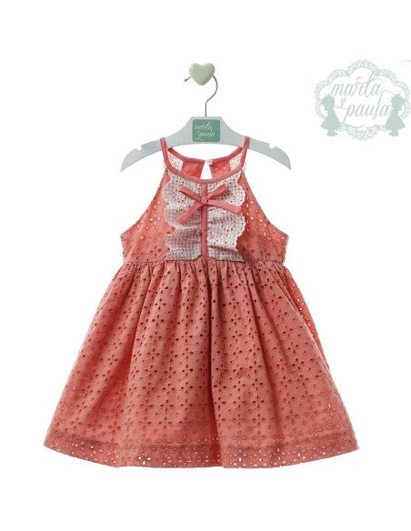 Vestido perforado coral niña MAEMUKI